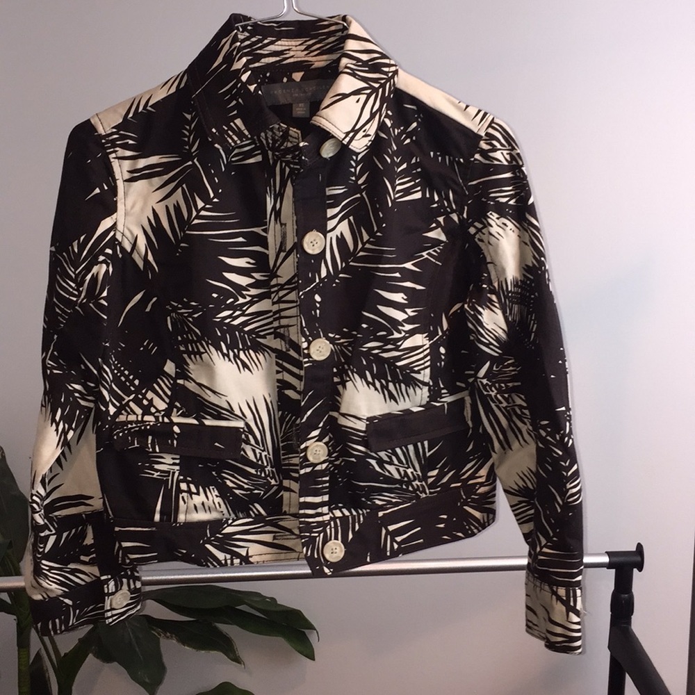 Denim black & white short jacket